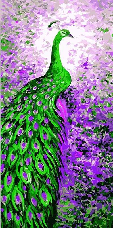 Peacock Purple Green Paint By Numbers Kit