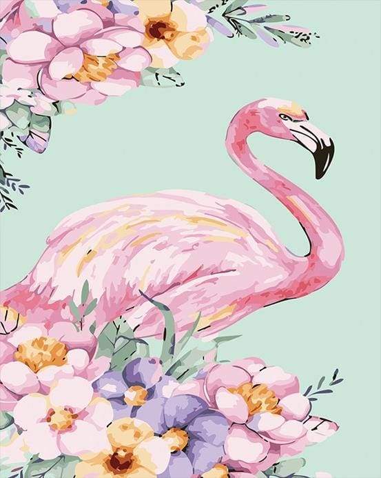 Paint By Numbers Pink Flamingos Finished Print