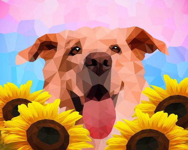 Polygon Art Dog Paint By Numbers Kit
