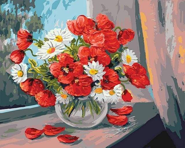 Poppies and Daisies Paint By Numbers Kit