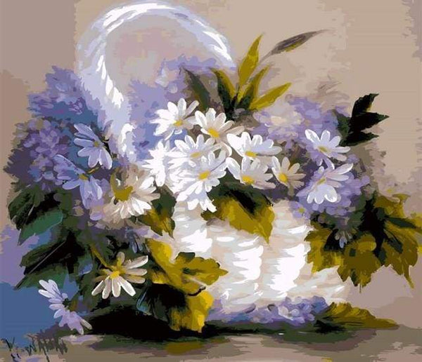 Pretty Flower Basket Paint By Numbers Kit