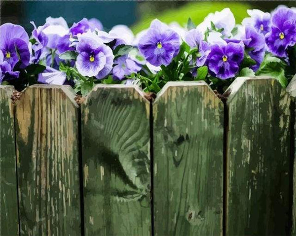 Purple Fence Paint By Numbers Kit