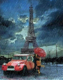 Rain and Romanticism Eiffel Tower Paint By Numbers Kit