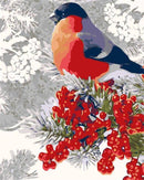 Red Bird With Red Flowers Paint By Numbers Kit