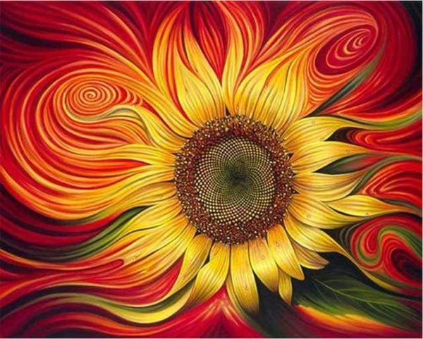 Red Sunflower Paint By Numbers Kit