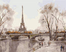 River and Eiffel Tower Paint By Numbers Kit
