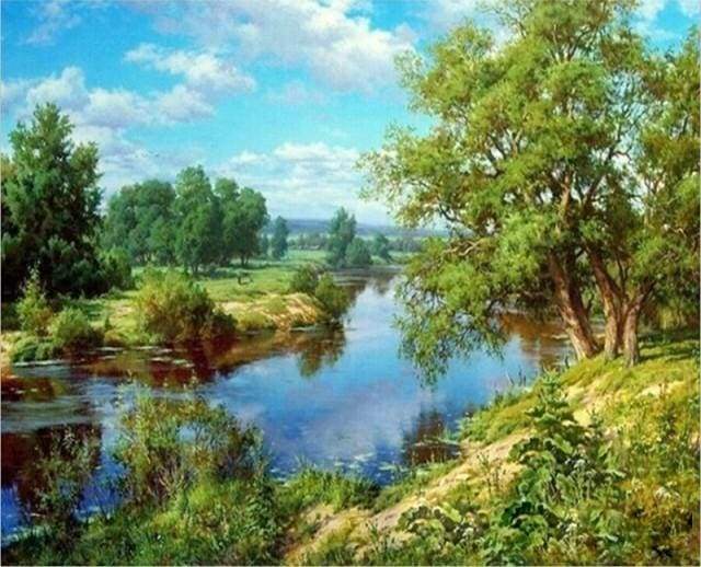 River Landscape Paint By Numbers Kit