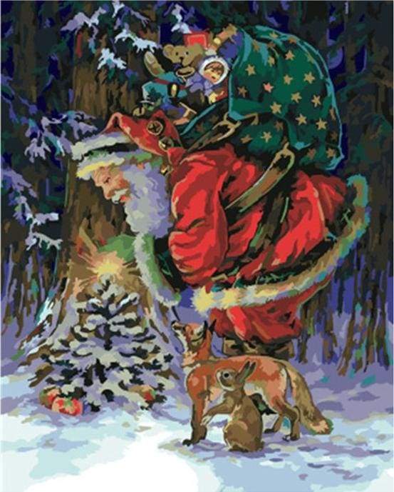 Santa Claus carrying Gifts Paint By Numbers Kit