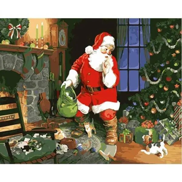 Santa Claus Inside The House Paint By Numbers Kit