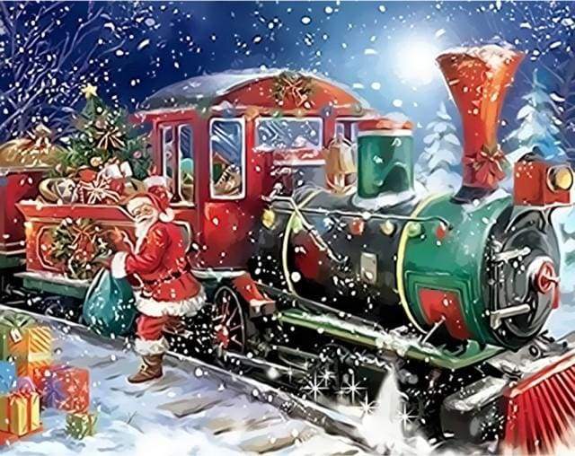Santa Claus Train Paint By Numbers Kit