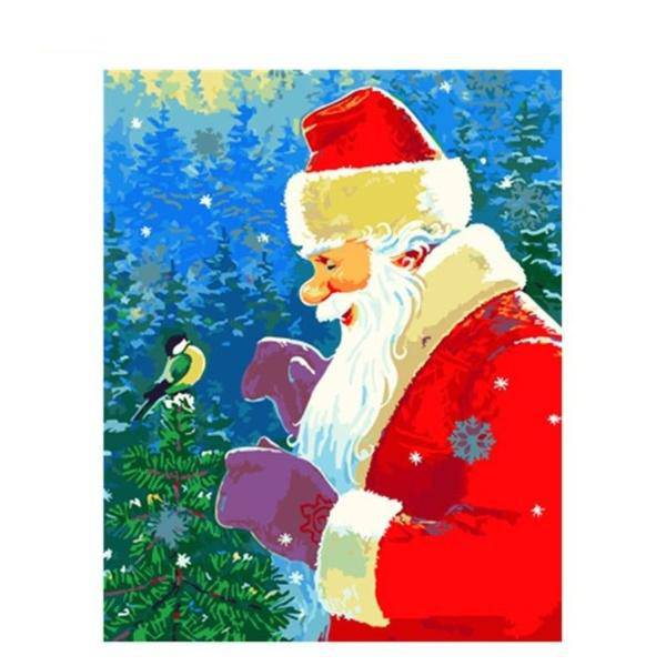 Santa Claus With A Bird Paint By Numbers Kit