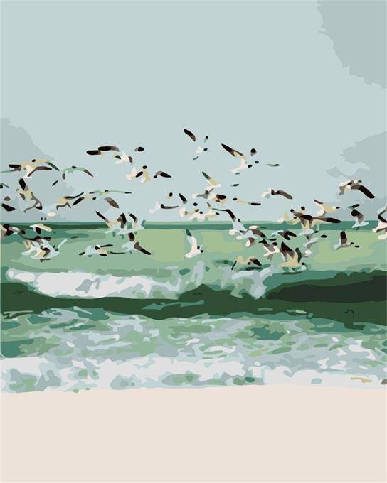 Sea and The Birds Paint By Numbers Kit