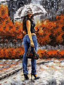 Sexy woman under the umbrella Paint By Numbers Kit