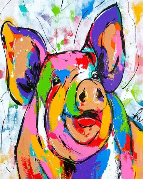Smiling Pig Paint By Numbers Kit