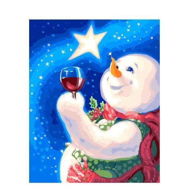 Snowman Drinking Paint By Numbers Kit