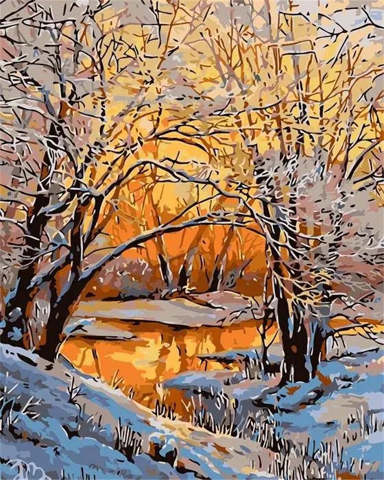 Snowy Trees Paint By Numbers Kit