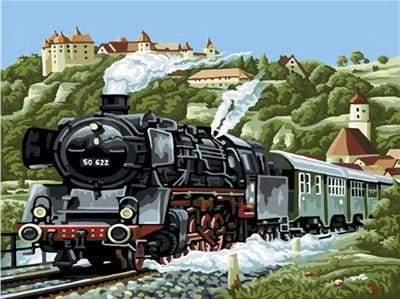 Steam locomotive Paint By Numbers Kit