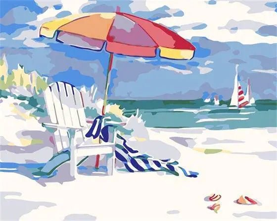 Sun Bath In Beach Paint By Numbers Kit