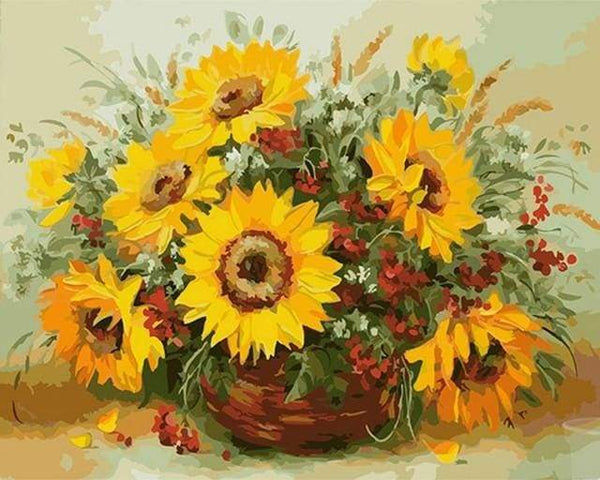 Sunflowers and Flowers Paint By Numbers Kit