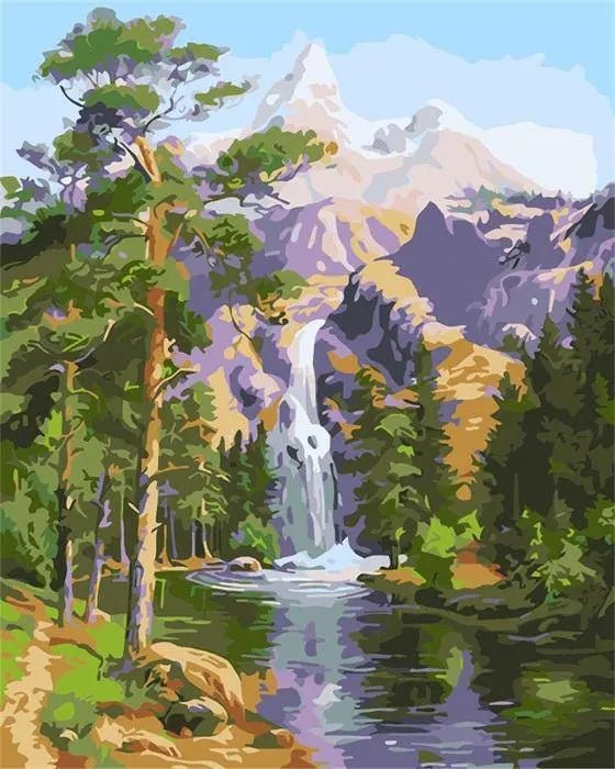 Sunny Weather and the Waterfall Paint By Numbers Kit