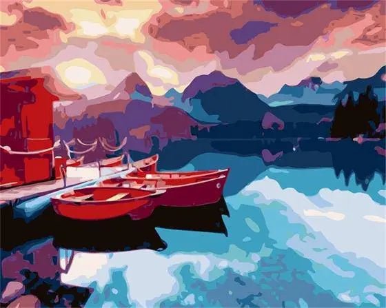 Sunshine Red Boats Paint By Numbers Kit