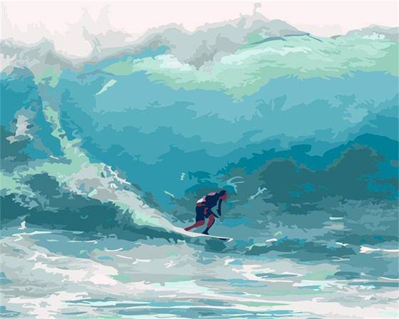 Surfing in the Sea Paint By Numbers Kit