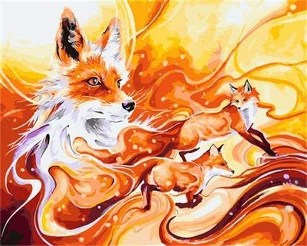 Three Foxes Paint By Numbers Kit