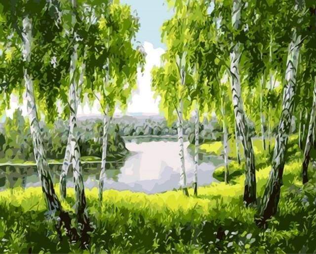 Trees near the River Paint By Numbers Kit