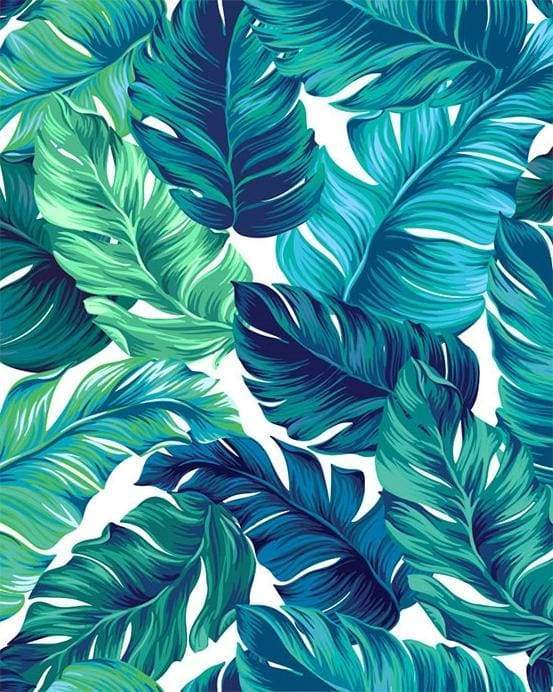 Tropical Green leaves Paint By Numbers Kit