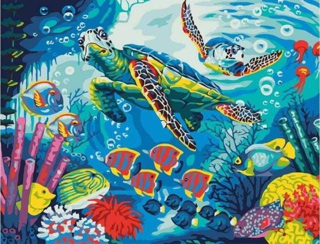 Turtles and Fishes Paint By Numbers Kit