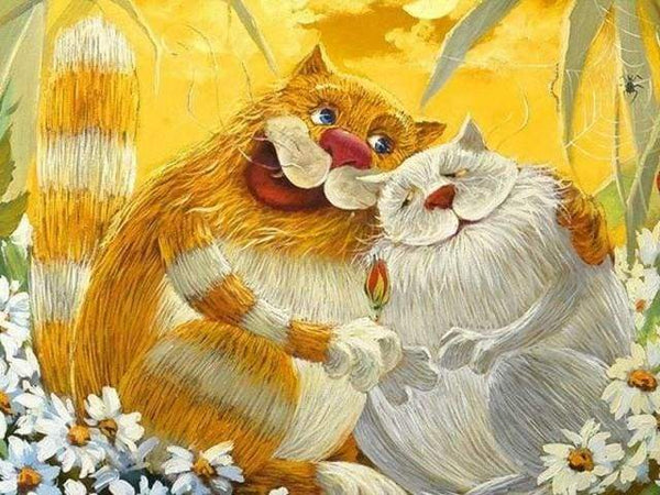 Two lovers Cats Paint By Numbers Kit