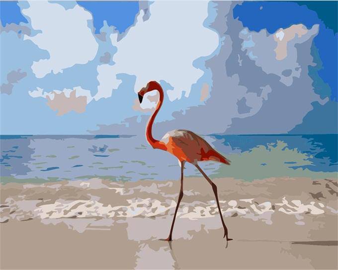 Walking Flamingo Bird Paint By Numbers Kit