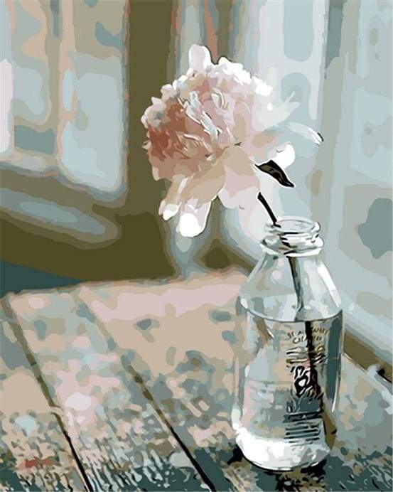 White Flower Paint By Numbers Kit