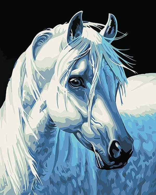 White Horse Head Paint By Numbers Kit