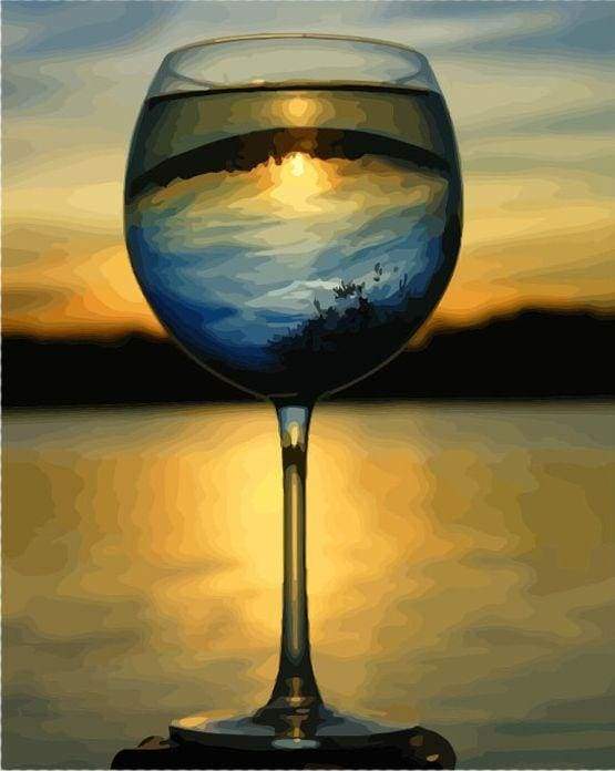 Wine Glass and Nice View Paint By Numbers Kit