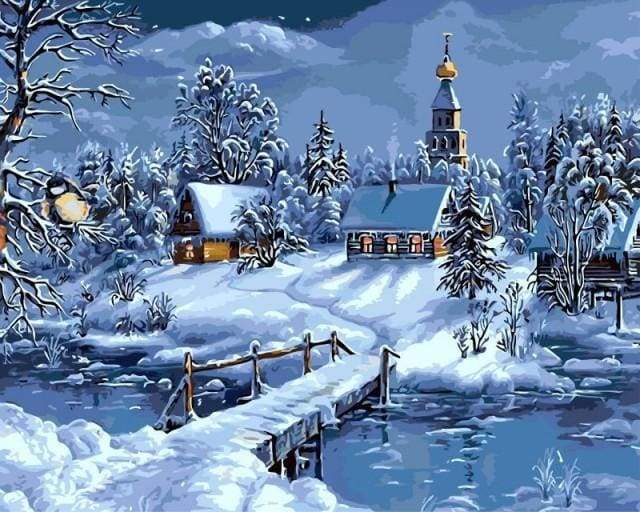 Winter landscape Paint By Numbers Kit