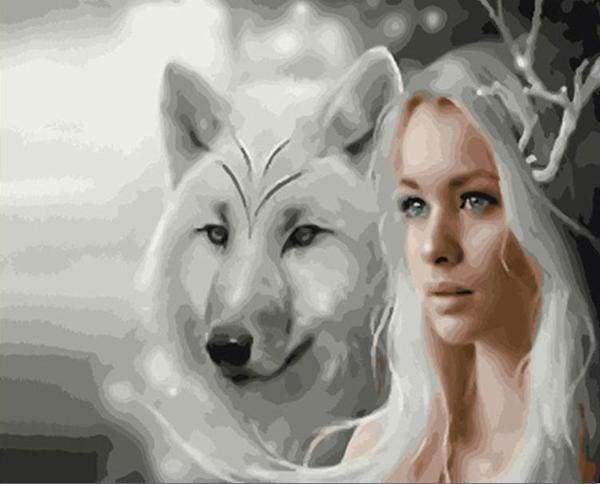 Wolf And Beauty Paint By Numbers Kit