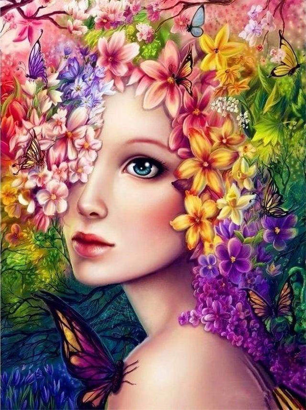 Woman with Flowers Paint By Numbers Kit