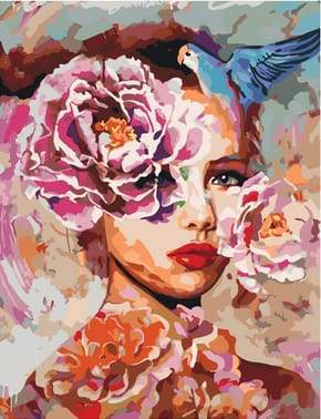 Woman with Roses Paint By Numbers Kit