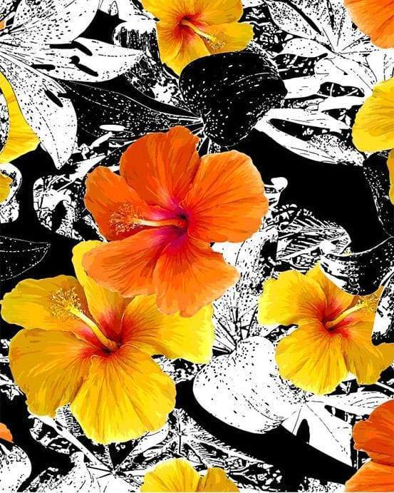 Yellow Hibiscus flower Paint By Numbers Kit