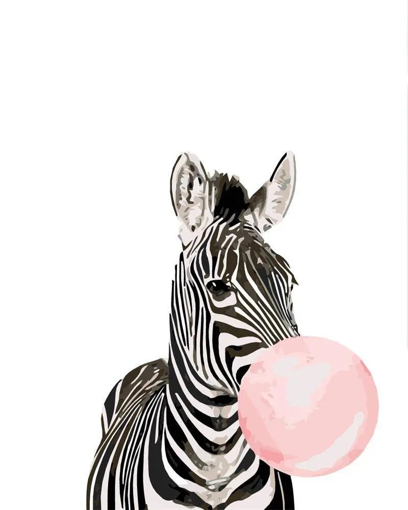 Zebra Bubbling Paint By Numbers Kit